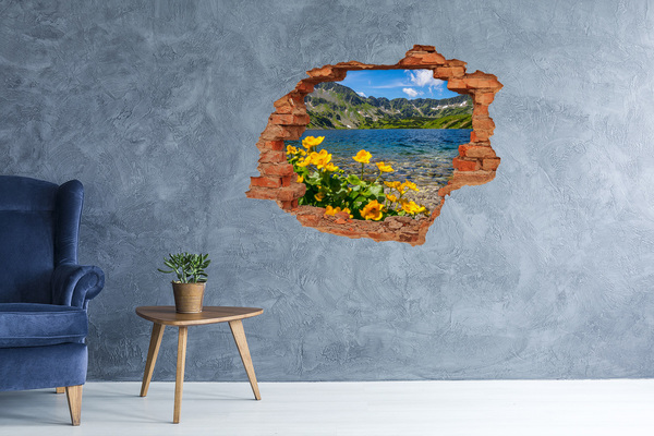 3D Loch Aufkleber Berglandschaft am See