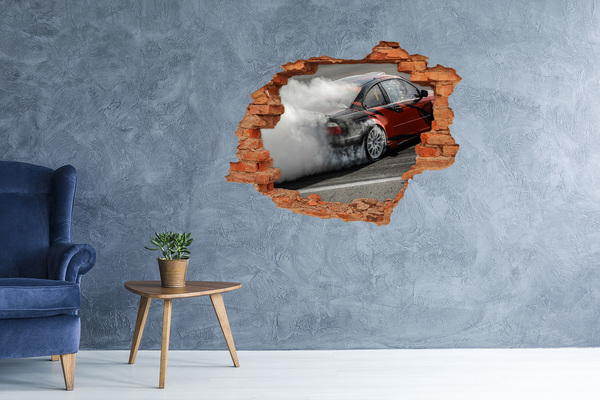 Wandtattoos Loch Rennwagen in Aktion