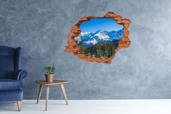 Wandbilder 3D Mauerdurchbruch Winterliche Berglandschaft