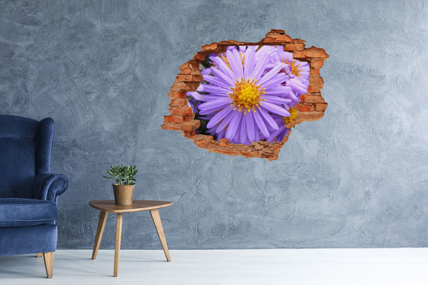 3D Loch Aufkleber Blume aus Beton