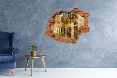 3D Loch Aufkleber Ein verfallenes Haus in malerischer Lage