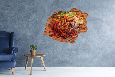 Wandtattoos 3D Optik Loch Die versunkene Welt der Farben