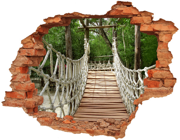 3D Loch Aufkleber Dschungelbrücke