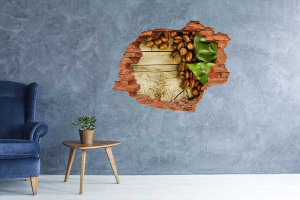 3D Loch Aufkleber Kaffee in einem Betonloch