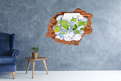 Wandtattoos 3D Optik Loch Erfrischende Limonade in Wasser