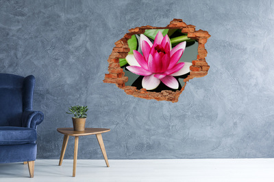 3D Loch Aufkleber Lotusblume in einem Loch in der Wand