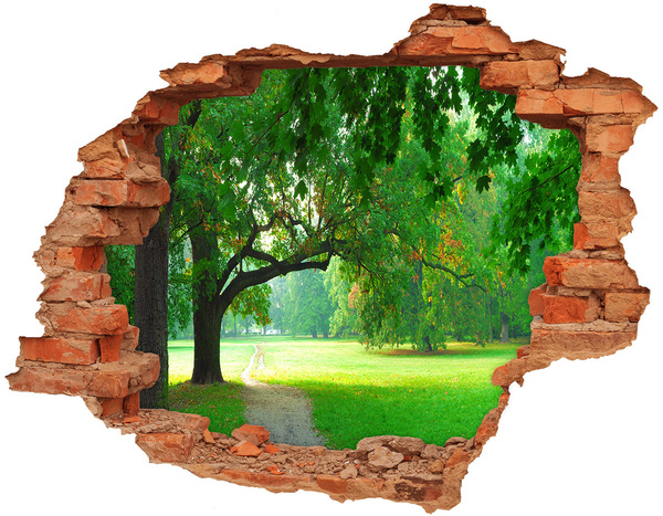 Wandtattoos Loch in der Wand Grüner Park in der Sonne
