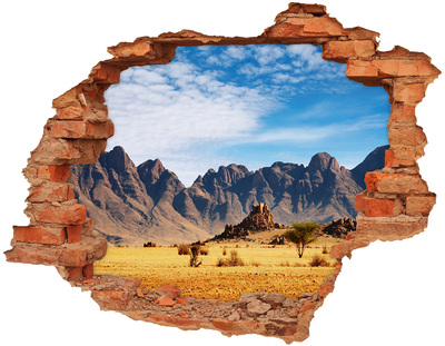 3D Loch Aufkleber Berglandschaft in Afrika