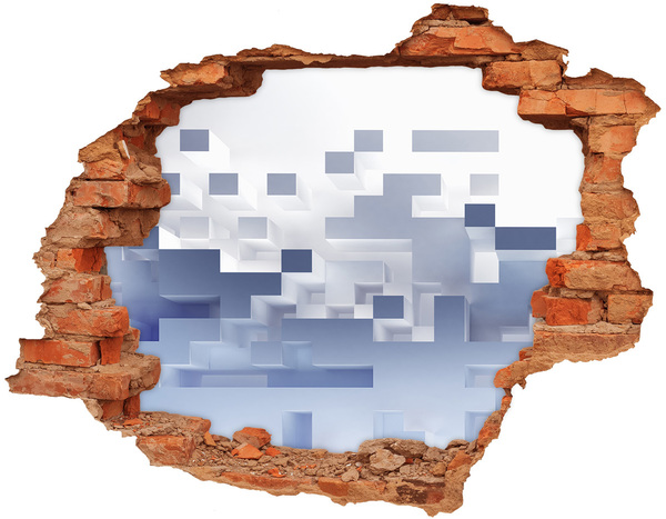 3D Loch Aufkleber Abstrakter Raum in Blautönen