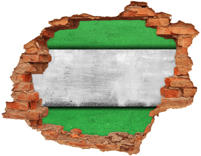 3D Loch Aufkleber Grüne Betonwand