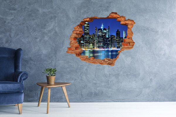 Wandtattoos Loch New Yorker Skyline bei Nacht