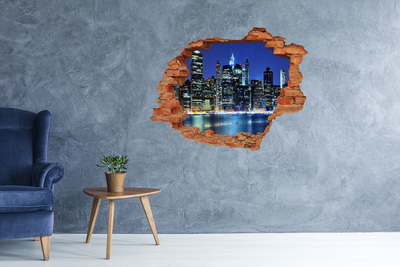 Wandtattoos Loch New Yorker Skyline bei Nacht