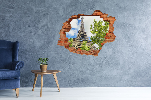 3D Loch Aufkleber Der Eiffelturm in Paris