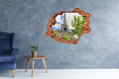 3D Loch Aufkleber Der Eiffelturm in Paris