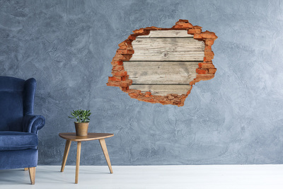 Wandtattoos Loch Ein Holzbrett in einem Loch in der Wand