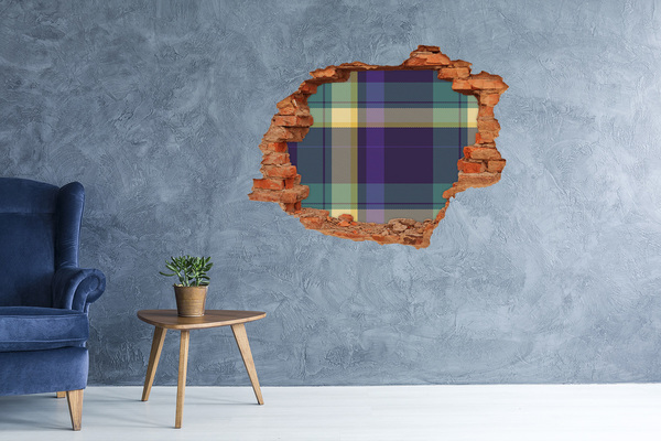 3D Loch Aufkleber Schachbrettmuster an der Wand