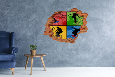 Wandtattoos Loch in der Wand Skateboarden in Aktion