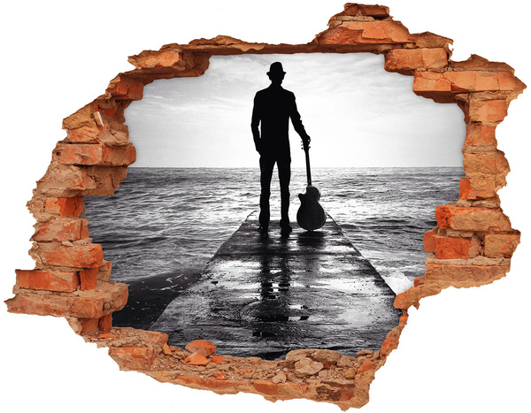 Wandtattoos Loch in der Wand Musiker auf dem Pier