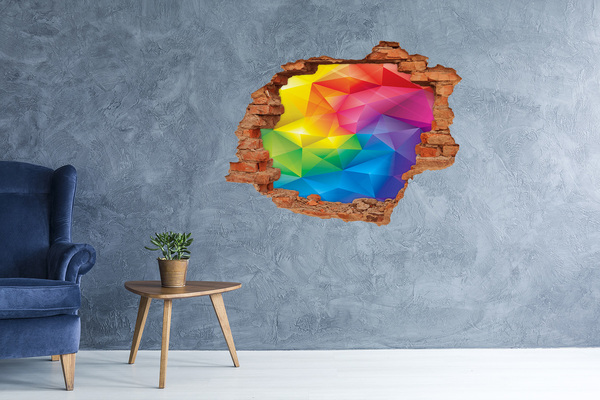 Wandtattoos Loch in der Wand Ein bunter Regenbogen an der Wand