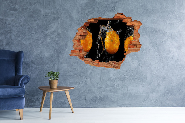 Wandtattoos Loch in der Wand Orange im Wasserfall