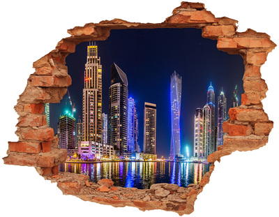 3D Loch Aufkleber Dubais moderne Skyline