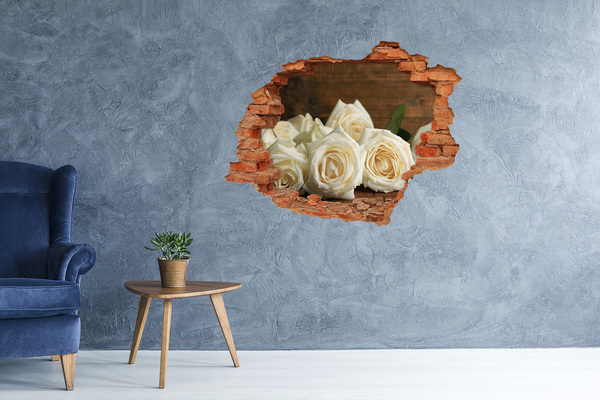 Wandbilder 3D Mauerdurchbruch Blumenloch in der Wand