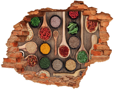 Wandtattoos 3D Optik Loch Gewürze aus aller Welt