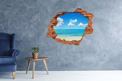 Wandtattoos Loch in der Wand Blick auf einen tropischen Strand