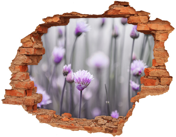 3D Loch Aufkleber Ein Blumenparadies hinter der Mauer