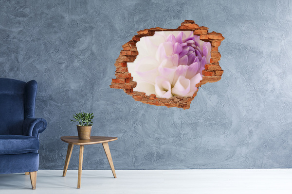 Wandtattoos Loch in der Wand Blumenillusion aus Beton