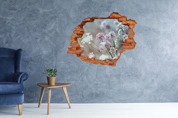 Wandtattoos Loch in der Wand Blumen in einem Betonloch