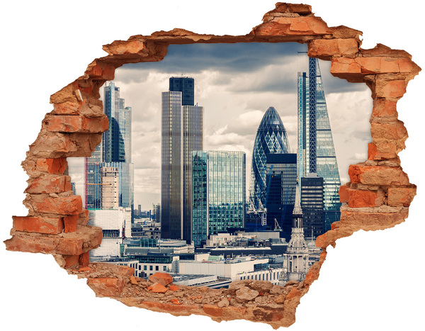 3D Loch Aufkleber Blick auf die moderne Stadt