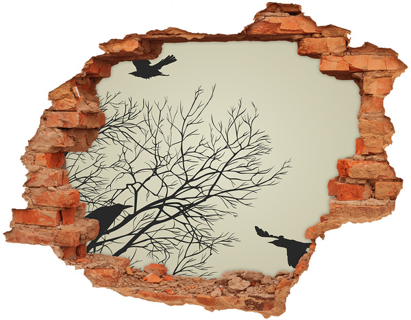 Wandtattoos Loch Toter Wald hinter der zerstörten Mauer
