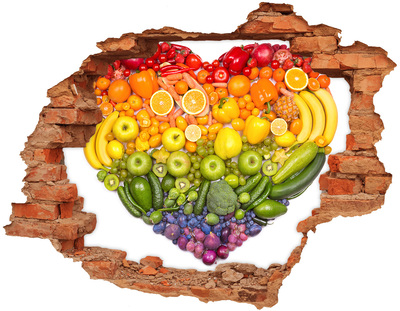 Wandtattoos 3D Optik Loch Ein fruchtiges, verstecktes Paradies