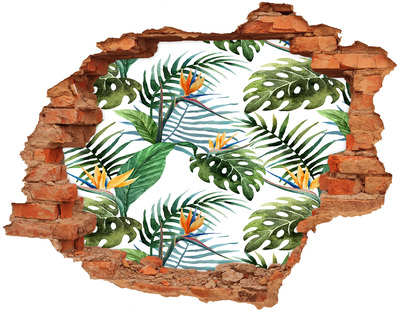 Wandtattoos 3D Optik Loch Tropisches Paradies hinter der Mauer