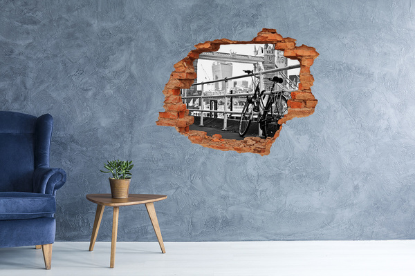 Wandtattoos Loch in der Wand Ein Fahrrad am Stadtkai