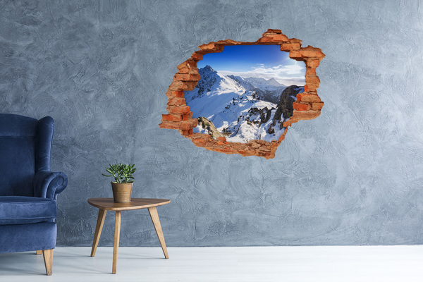 Wandbilder 3D Mauerdurchbruch Berglandschaft im Winter