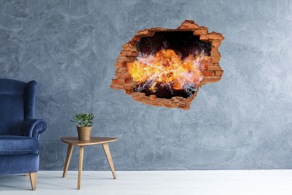 Wandtattoos Loch in der Wand Feuer im Wandloch