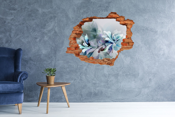 Wandtattoos Loch in der Wand Blumenillusion aus Beton
