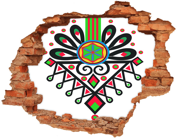 Wandtattoos 3D Optik Loch Farbenfrohes Volksmuster