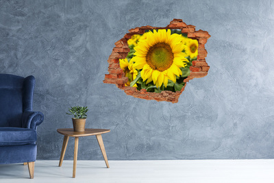 Wandbilder 3D Mauerdurchbruch Sonnenblume aus Beton