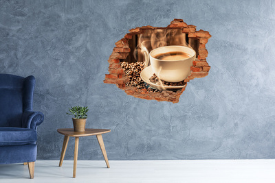 Wandbilder 3D Mauerdurchbruch Kaffee in einem Steinloch