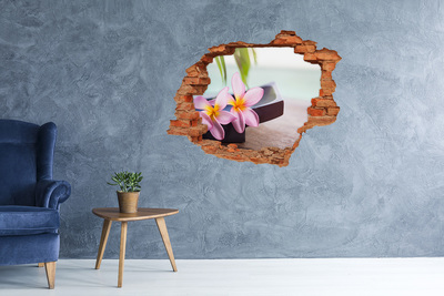 3D Loch Aufkleber Blume in einem Loch in der Wand