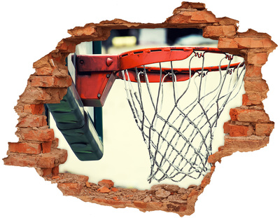 Wandbilder 3D Mauerdurchbruch Basketballwurf über die Mauer