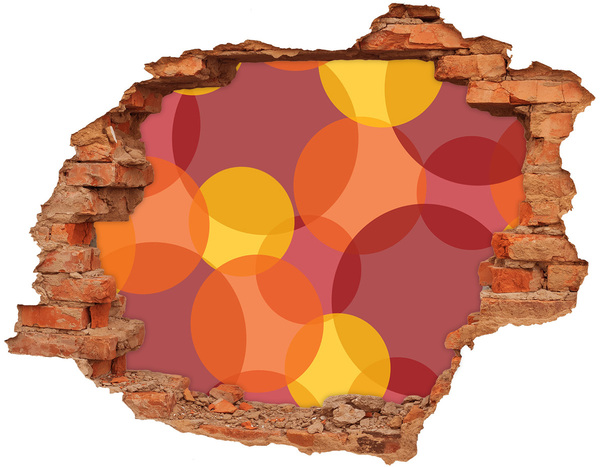 Wandtattoos Loch in der Wand Bunte Kreise auf Betonhintergrund