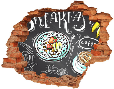 Wandtattoos Loch in der Wand Retro-Frühstück