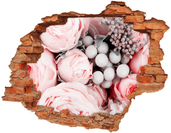 Wandtattoos Loch in der Wand Ein Blumenparadies hinter der Mauer