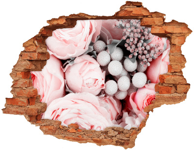 Wandtattoos Loch in der Wand Ein Blumenparadies hinter der Mauer