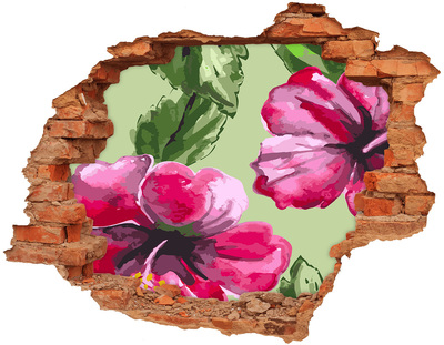 Wandtattoos Loch in der Wand Blumen in einer zerstörten Mauer