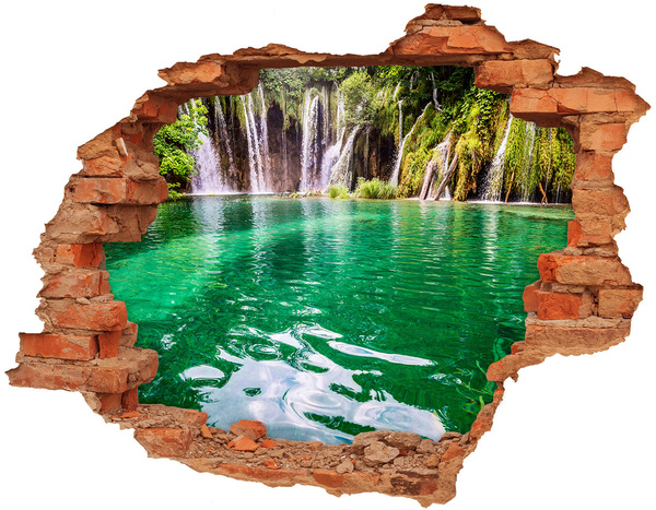 Wandtattoos 3D Optik Loch Tropisches Paradies mit einem Wasserfall